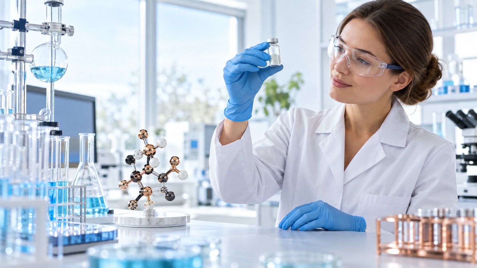 Chemist developing a stereoselective synthesis