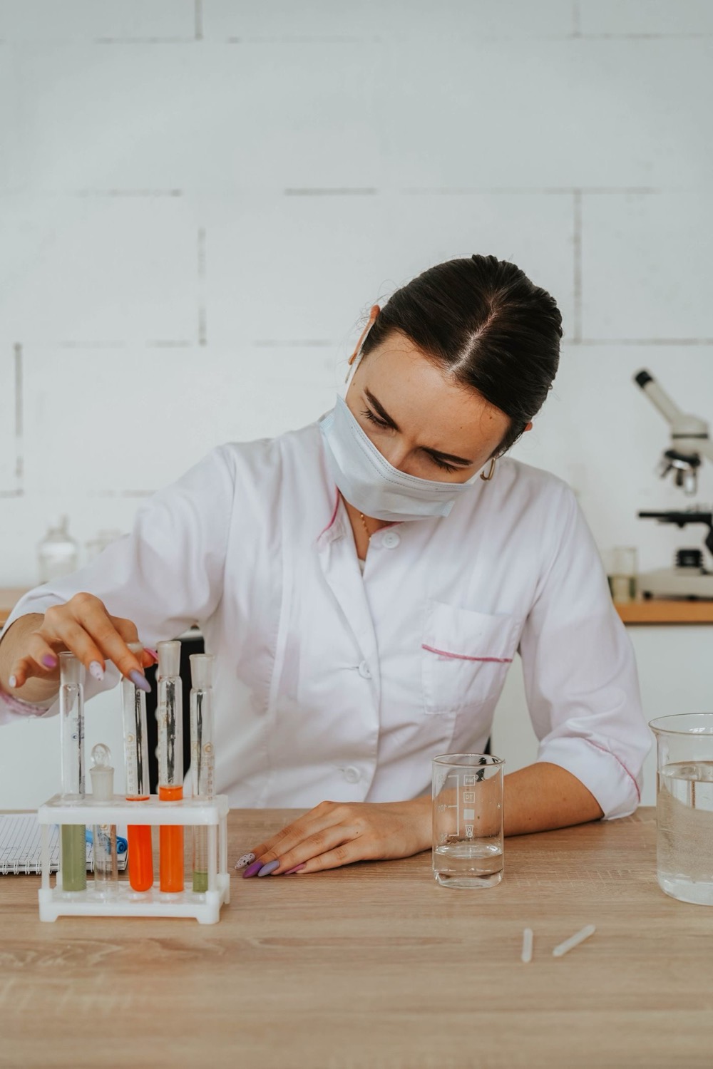 Chemist working at a laboratory bench